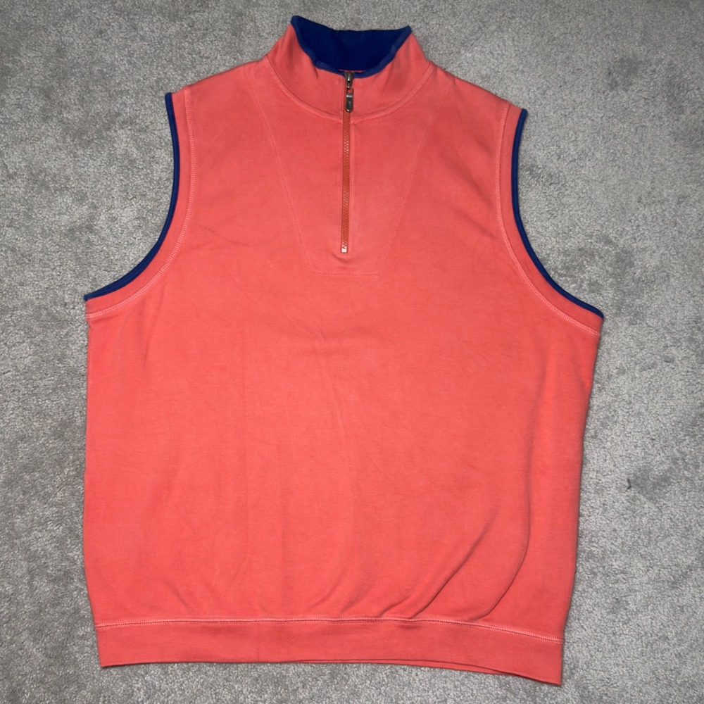 Bobby Jones Quarter Zip Pullover Womens Large Orange‎ Pima Cotton Sporty